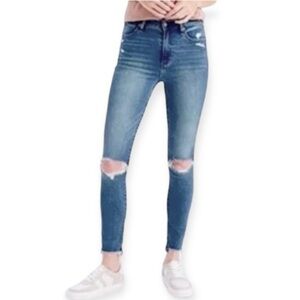 Abercrombie 2 (26) Super Skinny Ankle High Rise Womens Jeans Stretch Distressed